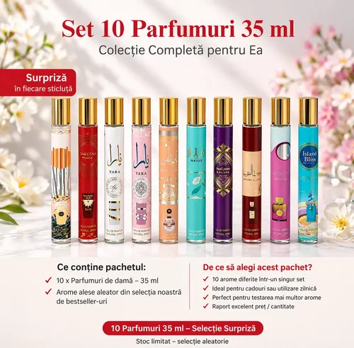 10 Parfumuri Mini – Mega Pachet Surpriză 35ml