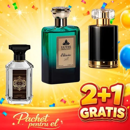 Pachet 3 Parfumuri Barbatesti + Elixir + Bade’e Al Oud + 1 x Parfum Cadou