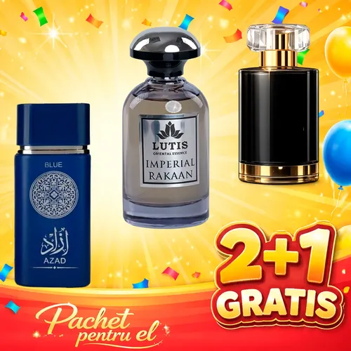 Pachet 3 Parfumuri Barbatesti + Imperial Rakaan + AZAD Blue+ 1 x Parfum Cadou