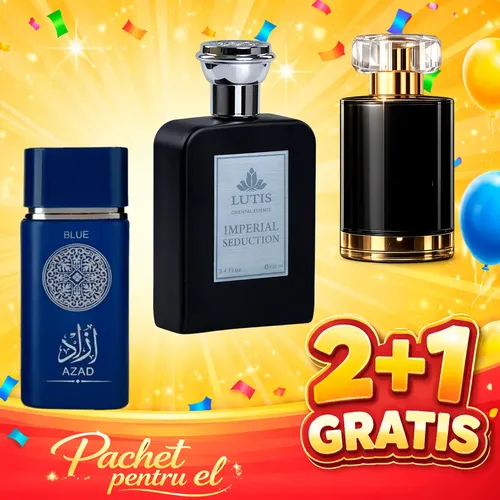 Pachet 3 Parfumuri Barbatesti + Imperial Seduction + AZAD Blue+ 1 x Parfum Cadou