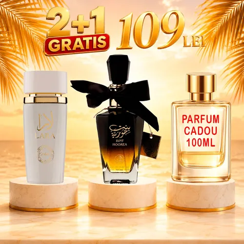 Pachet 3 Parfumuri + Lara White + Bint Hoorea + 1 x Parfum Cadou